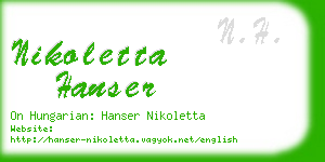 nikoletta hanser business card